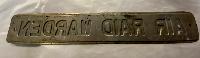  WW2 British Air Raid Warden Door Plaque