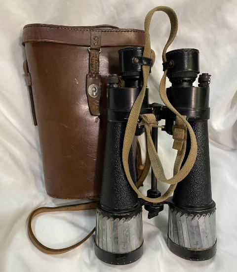 WW2 British Navy Barr And Stroud Binoculars And Case