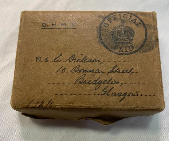 WW2 British Medal Box & Slip