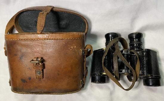 WW2 British binoculars 8x with original case and neck strap.