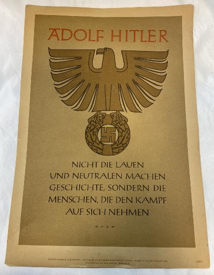 WW2 German Wochenspruch Adolf Hitler Propaganda Poster