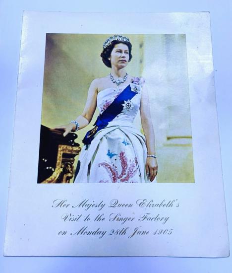 Queen Elizabeth II Singer Factory Clydebank Visit 1965 Programme	