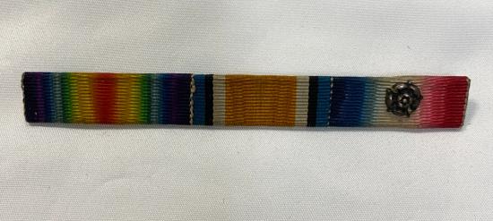 WW1 British Ribbon Bar With Rosette