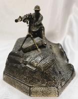 WW1 French Soldier With Hotchkiss Machine Gun Ink Well Ornament