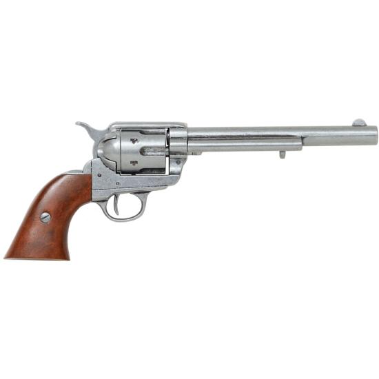 Code: G1107G Replica Colt Peacemaker With Wooden Handle Gun Metal 1869 Long Barrel