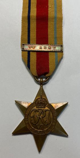 WW2 British Africa Star With 1st Army Clasp