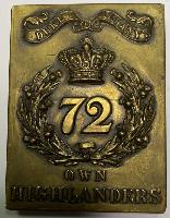 Duke Of Albany's Own 72nd Highlanders Cross Belt Plate