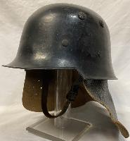 WW2 German M34 Feuerschutzpolizei Helmet With Neck Guard