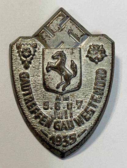 WW2 German Gautreffen West F Nord 1935 Day Badge