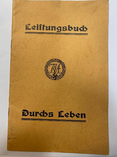 WW2 German R.J.A. Award Record Book