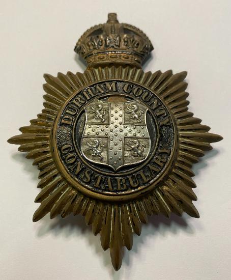 WW2 British Durham County Constabularly Helmet Plate