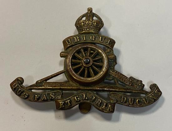 WW1/2 Royal Artillery Officer Cap Badge