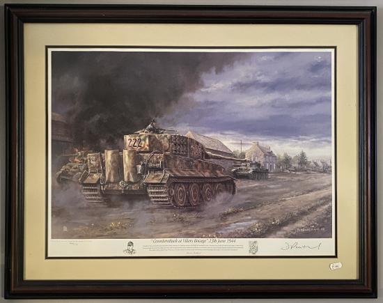 Counterattack At Villers-Bocage Michael Wittmann Framed Print By David Pentland SHOP COLLECTION ONLY