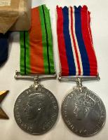 WW2 British Five Medals With Transit Box & Entitlement Slip