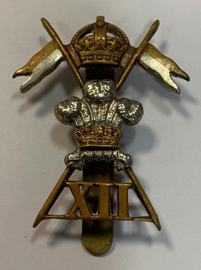 WW2 12th Royal Lancers Cap Badge  