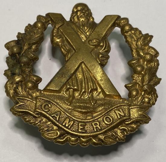 WW1 British Cameron Highlanders Brass Economy Badge